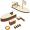 Set of 8 Unfinished Wooden Sailboat Models for Kids Arts and Crafts with Band Paddle (6.5 x 2.9 In)